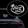 Princess on Board Car Decal, 7.87 x 6.29 inches, 2-Pack White Vinyl Safety Warning Stickers for Vehicle Windows