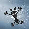 MobiCR Funny Car Dent Cover Decal, Wile E Coyote Crash Design, 3-9 inch Vinyl Sticker, Black