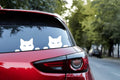 Peeping Cat Car Window Decals, 5.5 Inch, White Reflective Vinyl Stickers, 2-Pack, Waterproof Self-Adhesive