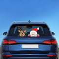 Christmas Car Window Decals, Santa Claus and Reindeer Stickers, 2 Pack Holiday Car Decorations, 8x11 Inch