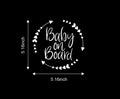 Baby on Board Car Decal, White Vinyl Safety Sticker, 5.16 x 5.16 inches, Heart Design