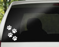 Paw Prints Decal - Dog & Cat Paw Stickers | Bumper & Window Decals | 4" x 6" White Size