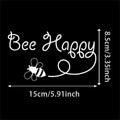 Bee Happy Car Decal Sticker, 5.91x3.35 Inch, Waterproof Vinyl, Funny Aesthetic Design, 2 Pack, for Laptop Water Bottle Truck Van SUV Motorcycle Vehicle Window