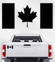 MobiCR Subdued Canadian Flag Vinyl Decal Stickers, 6.3 x 3.1 Inches, 2-Pack, Black, for Cars, Trucks, Jeeps