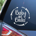 Baby on Board Car Decal, White Vinyl Sticker, 5.5 x 5.5 inches
