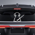 Car Rear Wiper Decal, Funny Dog with Moving Tail Design, White Vinyl, 8.85 x 10.63 inches