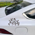 MobiCR Cute Cat Gang Car Decal, Black Vinyl Sticker, 7 x 4 inches, Self-Adhesive for Cars, Laptops, Water Bottles