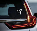Love Heart Cross Car Window Decal, 8.7 x 6 inches, White Vinyl Sticker