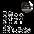 MobiCR Stick Figure Family Car Decal Set, White Vinyl, 6x1.5 Inches, 10-Pack Bundle for Vehicle Window Display