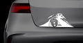 Cute Dog Peeking Car Decal, Black Vinyl Sticker, 8 x 3 inches (White, 8 inch)