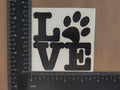 Pet Car Decals Set, 4 Pack - Love with Paw Print, Heart Paw, Heartbeat Design, White Vinyl Stickers