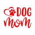 Dog Mom Vinyl Decal, 5 Inch White Paw Heart Design, Car Window Sticker