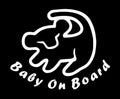 Simba Baby on Board Car Decal, White Vinyl Sticker, 5.5 x 4.4 inches