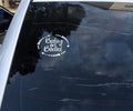 Baby on Board Car Decal, White Vinyl Safety Sticker, 5.16 x 5.16 inches, Heart Design
