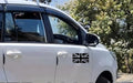 Union Jack British Flag Car Decal, Black and White, 3 x 5 inches, Waterproof Vinyl Sticker