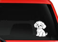 Cute Dog Character Car Decal, 6 Inch, White, Vinyl Sticker for Vehicle Window