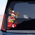 Christmas Car Decals Stickers, Cute Santa Claus Reindeer Snowman Window Stickers for Holiday Decorations, 25cm x 15.2cm
