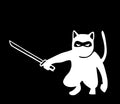 Ninja Cat Car Decal, Vinyl Sticker for Vehicles, White, 5.5 x 3.6 inches