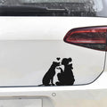 Dog Lover Car Decal, Black Silhouette Vinyl Sticker, 4.3 x 5.7 inches, Waterproof Design for Cars, Trucks, Laptops
