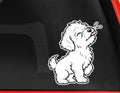 Cute Dog Cartoon Vinyl Decal Sticker, 5.5 Inches, Black, for Car Window Laptop Tumbler (White)