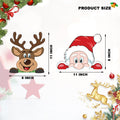 Christmas Car Window Decals, Santa Claus and Reindeer Stickers, 2 Pack Holiday Car Decorations, 8x11 Inch