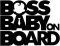 Boss Baby on Board Car Decal, Black Reflective Window Sticker, 4 x 3 inches