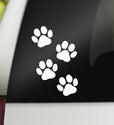 Paw Prints Decal - Dog & Cat Paw Stickers | Bumper & Window Decals | 4" x 6" White Size