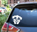 Cute Dog Character Car Decal, Black Vinyl Window Sticker - Transparent Background (White, 6 inch)
