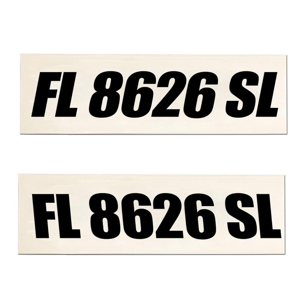 Boat Registration Hull Numbers Vinyl Decal Sticker Set | Racing Tracker Style 772