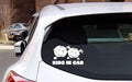 Kids in Car Safety Decal, White Vinyl Car Window Sticker, 7 x 4.3 inches