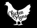 MobiCR Chicken Mama Car Decal, White Vinyl Sticker for Cars and Laptops, 5.5 x 5 inches