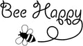 Bee Happy Car Decal Sticker, 5.91x3.35 Inch, Waterproof Vinyl, Funny Aesthetic Design, 2 Pack, for Laptop Water Bottle Truck Van SUV Motorcycle Vehicle Window