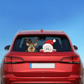 Christmas Car Window Decals, Santa Claus and Reindeer Stickers, 2 Pack Holiday Car Decorations, 8x11 Inch