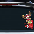 Christmas Car Decals Stickers, Cute Santa Claus Reindeer Snowman Window Stickers for Holiday Decorations, 25cm x 15.2cm