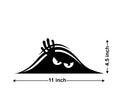 Car Decal - Peeking Monster Bumper Sticker for Cars, Trucks, Golf Carts, Vehicle Windows, Dents & Scratches - Large Vinyl Car Sticker - (11x4.25 inches)