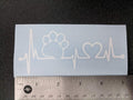 Pet Car Decals Set, 4 Pack - Love with Paw Print, Heart Paw, Heartbeat Design, White Vinyl Stickers