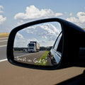 Trust in God Car Decal Set, Rearview Mirror Sticker, White with Heart Design, Christian Car Accessories