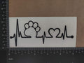 Pet Car Decals Set, 4 Pack - Love with Paw Print, Heart Paw, Heartbeat Design, White Vinyl Stickers