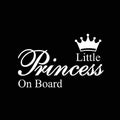 Little Princess On Board Car Window Decal, Black Crown Design, 16CM x 9.9CM Vinyl Sticker