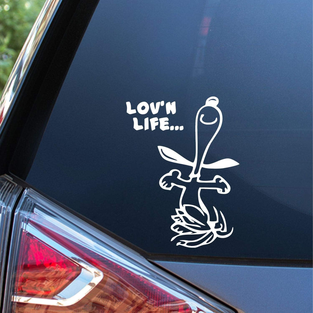 Lovin' Life Car Decal, 5.5 Inch Vinyl Sticker, White, for Cars, Trucks, Vans, Laptop