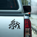 Don't Touch My Car Vinyl Decal Sticker, 8.6 x 7.4 inches, Black, Funny Car Warning Decal