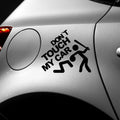Don't Touch My Car Vinyl Decal Sticker, 8.6 x 7.4 inches, Black, Funny Car Warning Decal