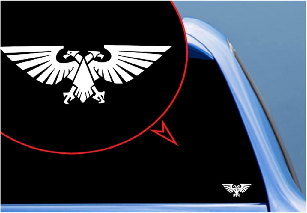 Warhammer 40k Imperial Aquila Vinyl Decal Sticker, 5.9 x 2 inches, White, for Car and Laptop