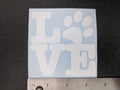 Pet Car Decals Set, 4 Pack - Love with Paw Print, Heart Paw, Heartbeat Design, White Vinyl Stickers