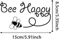Bee Happy Car Decal Sticker, 5.91x3.35 Inch, Waterproof Vinyl, Funny Aesthetic Design, 2 Pack, for Laptop Water Bottle Truck Van SUV Motorcycle Vehicle Window