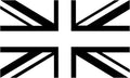 Union Jack British Flag Car Decal, Black and White, 3 x 5 inches, Waterproof Vinyl Sticker