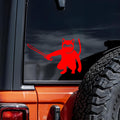 Ninja Cat Car Decal, Vinyl Sticker for Vehicles, White, 5.5 x 3.6 inches