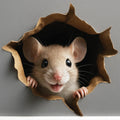 Mouse Hole Wall Decal Sticker, 3D Effect, 5.1 Inch, 2 Pack, Funny Wall Decoration