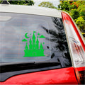 MobiCR Waterproof Castle Vinyl Decal Sticker, Black, 11 x 12.1 Inches, for Laptops, Water Bottles, Cars, Trucks, Wall, 2 Pack, No Background