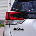 Mountain Forest Car Decal, Vinyl Snow Mountain Tree Sticker, 6.7 x 1.96 inches, Black